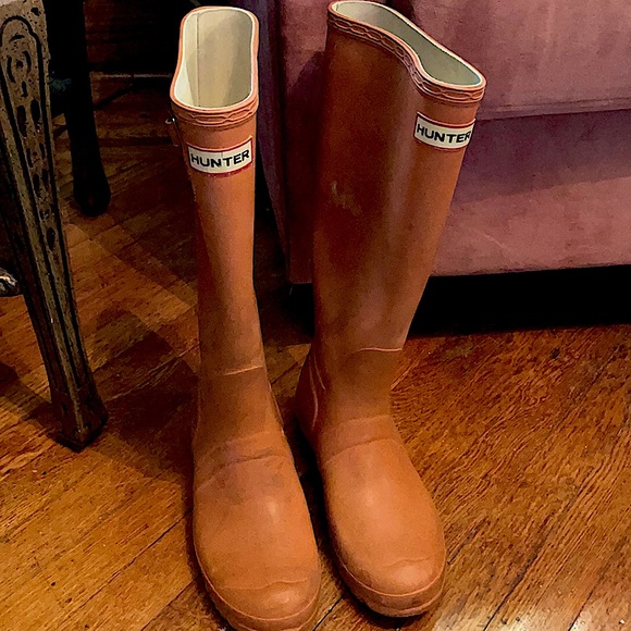 Orange - Teracotta Color Hunter Rain Boots - Picture 1 of 3